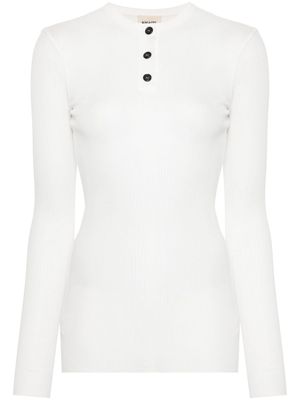 KHAITE t-shirt à design nervuré - Blanc