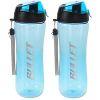 Set van 2x stuks bidon drinkfles/waterfles blauw 700 ml - thumbnail