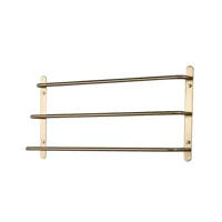 Koperen Handdoekstang <50 cm | Met Haak | Chroomafwerking