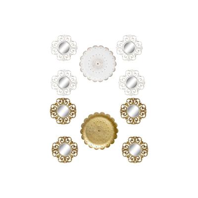 Set spiegels DKD Home Decor Kristal Gouden Wit PP 2 Stuks Modern Decapé (35 x 2 x 35 cm)