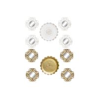 Set spiegels DKD Home Decor Kristal Gouden Wit PP 2 Stuks Modern Decapé (35 x 2 x 35 cm)