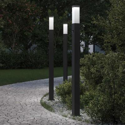 Bolderverlichting met sensor 3 stuks 110 cm Zwart IP44