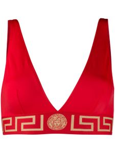 Versace haut de bikini à bordure Greca - Rouge