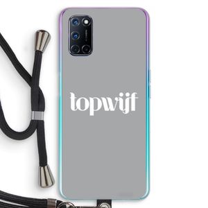 Topwijf Grijs Wit: Oppo A92 Transparant Hoesje met koord