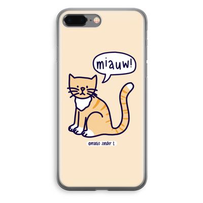 Miauw: iPhone 8 Plus Transparant Hoesje