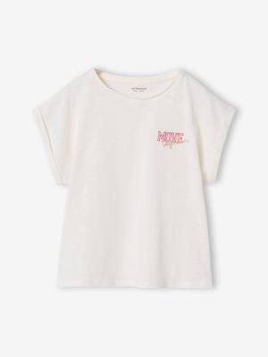 T-shirt meisjes sportkleding ecru