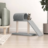 Kattenmeubel met tunnel en ladder 55,5 cm lichtgrijs - thumbnail