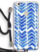 Blauwe pijlen: Huawei Ascend P8 Lite (2017) Transparant Hoesje met koord