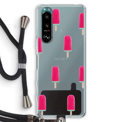 Waterijsje: Sony Xperia 5 III Transparant Hoesje met koord