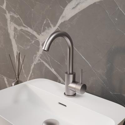 Wastafelmengkraan Aquasplash Ridged Gebogen met Draaibare Uitloop RVS Aquasplash