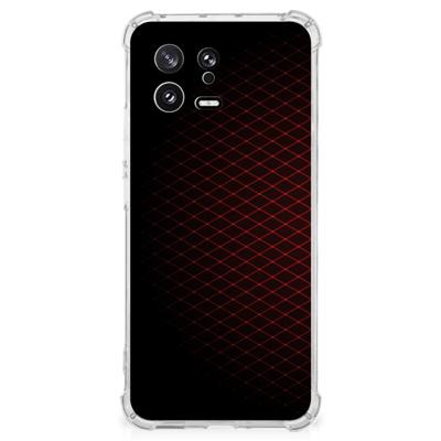 Xiaomi 13 Doorzichtige Silicone Hoesje Geruit Rood Xiaomi 13 Doorzichtige Silicone Hoesje Geruit Rood