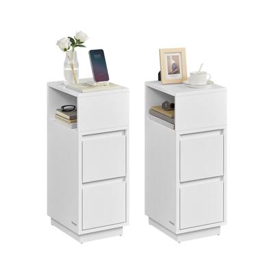 Nachtkastje met lades en open vak voor flexibele opslag, wolk wit / 2