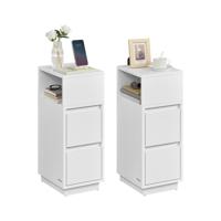 Nachtkastje met lades en open vak voor flexibele opslag, wolk wit / 2