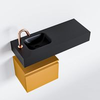 Toiletmeubel Mondiaz Andor | 80 cm | Meubelkleur Ocher | Lex vrijhangend wastafel Urban Links | 1 kraangat