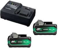 Hikoki uc18ysl3whz booster pack | 2 x multi-volt bsl38a18x accu's 5ah 18v / 2,5ah 36v + snellader uc18ysl3