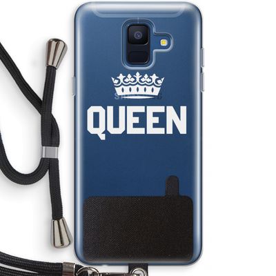 Queen zwart: Samsung Galaxy A6 (2018) Transparant Hoesje met koord