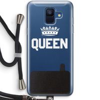 Queen zwart: Samsung Galaxy A6 (2018) Transparant Hoesje met koord