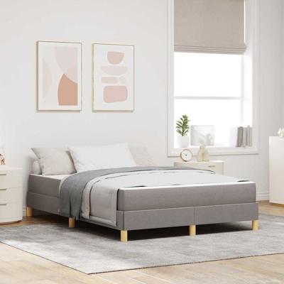 Boxspring bed Taupe, Bruin 160 x 200 cm Stof, Engineered Hout