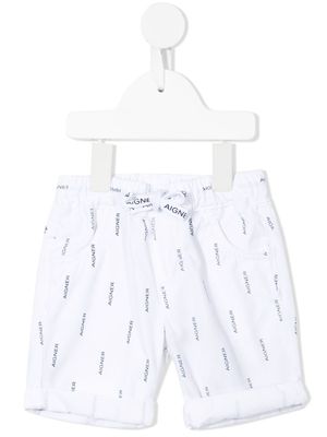 Aigner Kids short à logo imprimé - Blanc