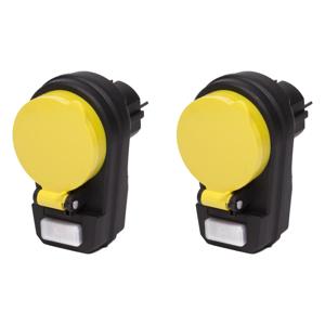 Benson Stekkerdoos 1-voudig - 2x - schakelaar - met klep - waterdicht - geaard - zwart