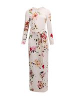 Ml Monique Lhuillier robe longue à fleurs - Tons neutres