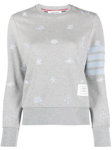 Thom Browne sweat Nautical à broderies - Gris