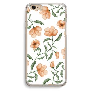 Peachy flowers: iPhone 6 / 6S Transparant Hoesje