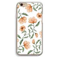 Peachy flowers: iPhone 6 / 6S Transparant Hoesje - thumbnail