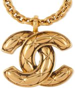 CHANEL Pre-Owned collier à logo embossé (années 1980) - Or