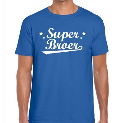 Cadeau t-shirt - Super broer - blauw - heren - shirt voor broers Cadeau t-shirt - Super broer - blauw - heren - shirt voor broers