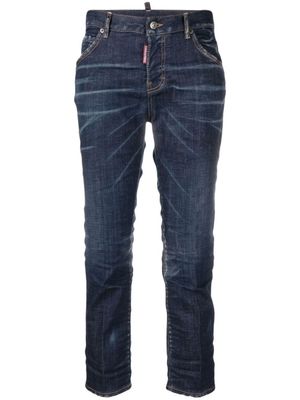 DSQUARED2 jean court à taille basse - Bleu