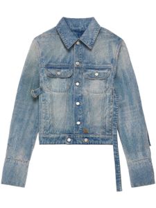 Courrèges veste en jean à ornements en cristal - Bleu