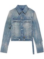 Courrèges veste en jean à ornements en cristal - Bleu - thumbnail