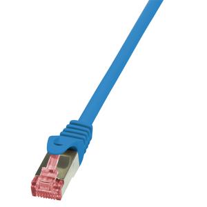 LogiLink CQ2066S RJ45 Netwerkkabel, patchkabel CAT 6 S/FTP 3.00 m Blauw Vlambestendig, Snagless 1 stuk(s)