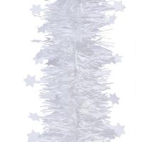 Kerstslinger - sterren - wit - 270 x 10 cm - lametta/folie - kerstboomslinger