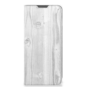 Motorola Moto G22 Book Wallet Case White Wood