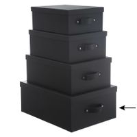 5Five Opbergdoos/box - zwart - L39 x B30 x H16 cm - Stevig karton - Industrialbox   -