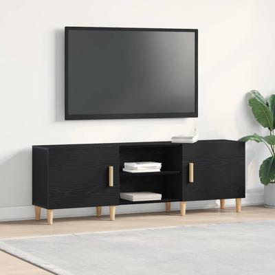 Tv-kast Zwart eiken 150 x 30 x 50 cm Bewerkt hout