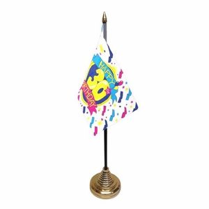 30ste verjaardag tafelvlaggetje 10 x 15 cm met standaard