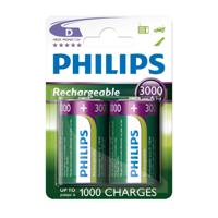 Battery Sales Europe Oplaadbare batterijen philips rechargeable nimh d/hr20 3000mah, 2st.
