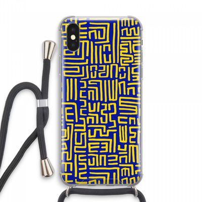 Majorelle Blue Print: iPhone XS Max Transparant Hoesje met koord