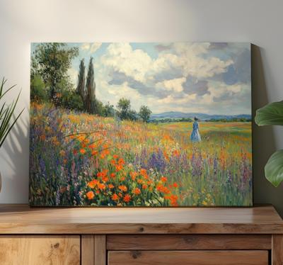 Lente veld Canvas landschap