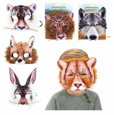 Masker Animal world met nepbont 6ass