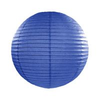 Donker blauw kleurige bol versiering lampion 25 cm - thumbnail