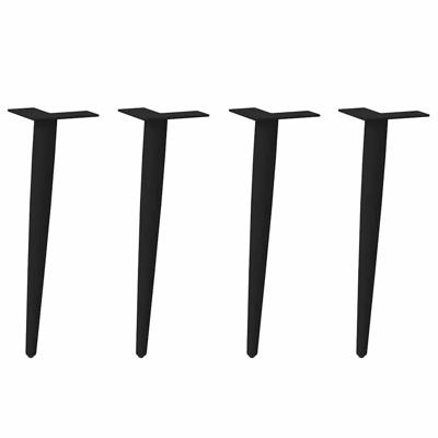 Salontafelpoten conische vorm 4 st 30-31 cm staal zwart