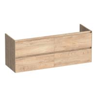 Brauer Inspire - Onderkast - 140 cm - met 4 Softclose Lades Greeploos en 2 Sifon Uitsparingen - Forest Wheat