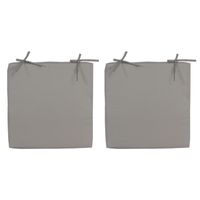 4x Stoelkussens voor binnen en buiten in de kleur grijs 40 x 40 cm Tuinkussens voor buitenstoelen.