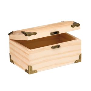 Glorex hobby Houten kistje met sluiting en deksel - 15 x 9 x 8 cm - Sieraden/spulletjes/sleutels