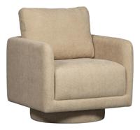 WOOOD Draaifauteuil 'Oscar' Chenille, kleur Naturel