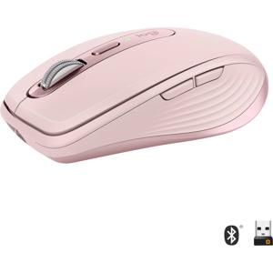 Logitech MX Anywhere 3 Muis Bluetooth, Radiografisch Laser Roze 6 Toetsen 1000 dpi Oplaadbaar